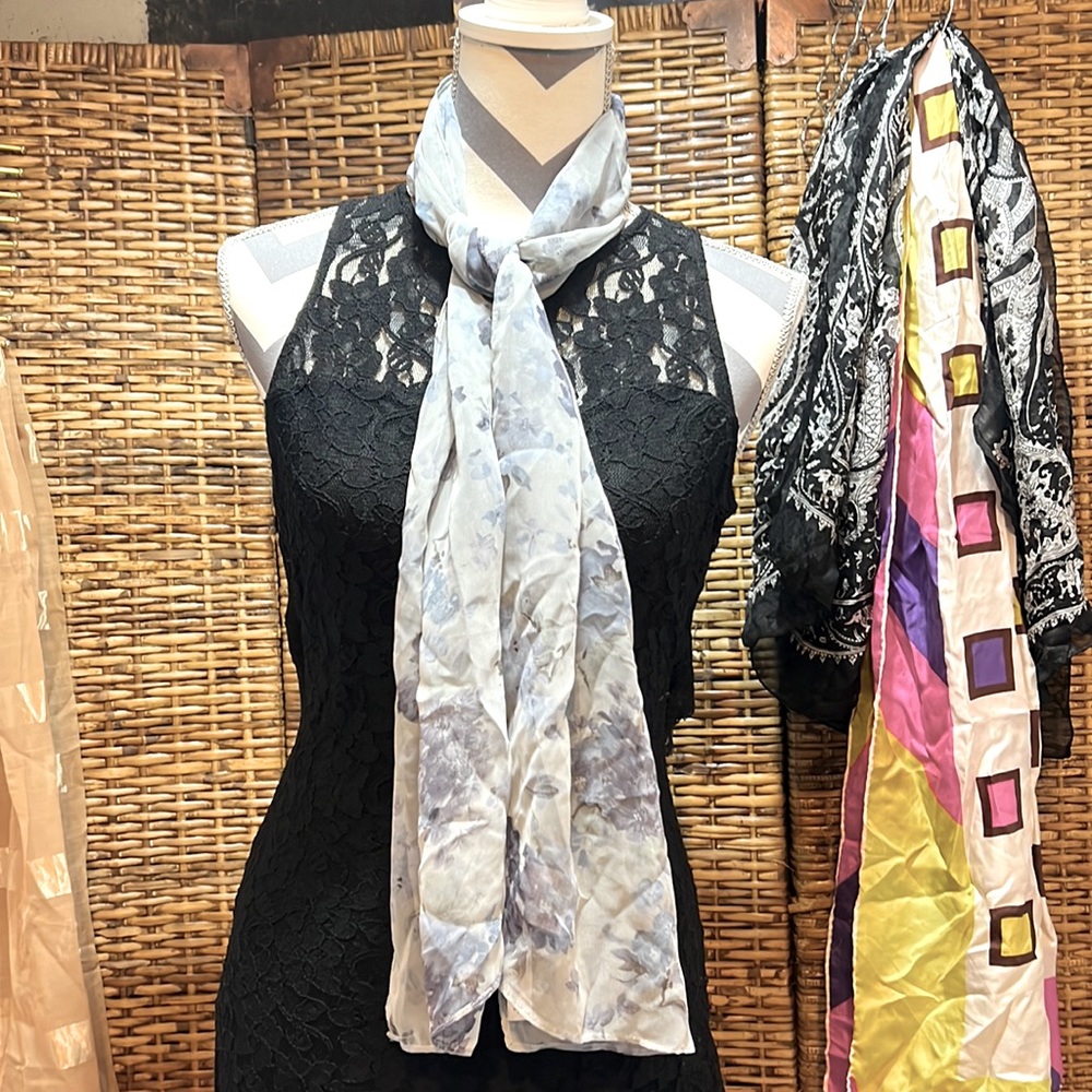 Light Blue Floral Scarf Jones New York